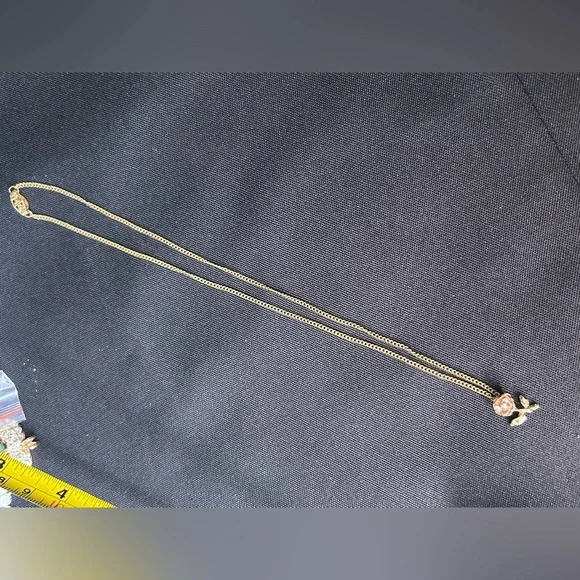 Gold Rose Pendant Necklace - Picture 8 of 8